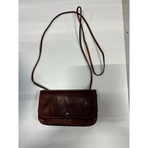 THE BRIDGE Vintage Italian Leather Single Strap Crossbody Brown Shoulder Bag